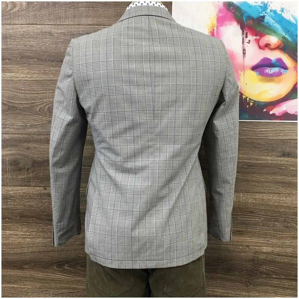 John Varvatos Mens Blazer Sport Coat 2 Button Casual Jacket Size 36R Cotton Suit